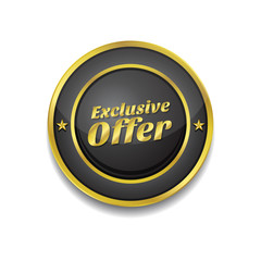 Exclusive Offer Gold Vector Icon Button