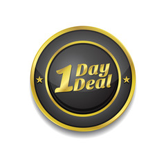 1 Day Deal Gold Vector Icon Button