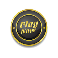 Play Now Gold Vector Icon Button