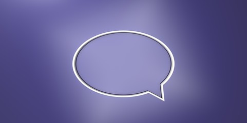 3D white Transparent empty bubble speech on purple background