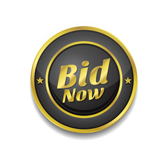 Bid Now Gold Vector Icon Button