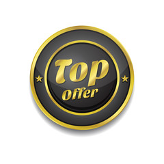 Top Offer Gold Vector Icon Button