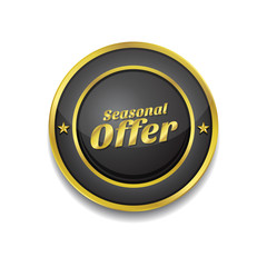 Seasonal Offer Gold Vector Icon Button