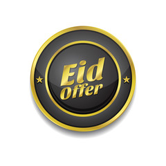 Eid Offer Gold Vector Icon Button