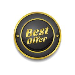 Best Offer Gold Vector Icon Button