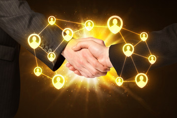 Social netwok connection handshake