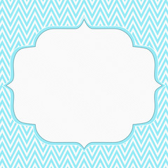 Teal and White Chevron Zigzag Frame Background