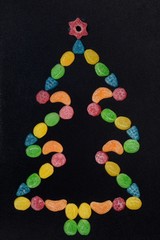Christmas tree and light candies
