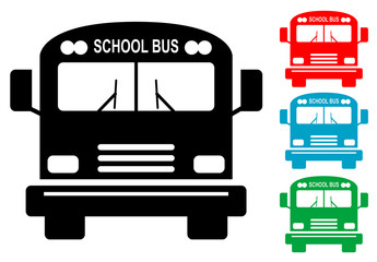 Pictograma school bus con varios colores © teracreonte