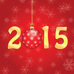 Happy new year background with Christmas bauble