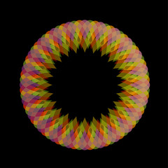 Rainbow colored floral design element or logo