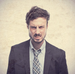 young crazy businessman poor concept