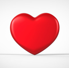 3D red Heart Shape on a white background
