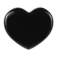 3D black metal Heart Shape on a white background