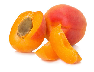 juicy apricots isolated on the white background