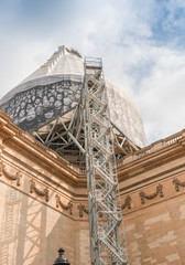 PARIS - JULY 21, 2014: Exterior view of Pantheon building in cit