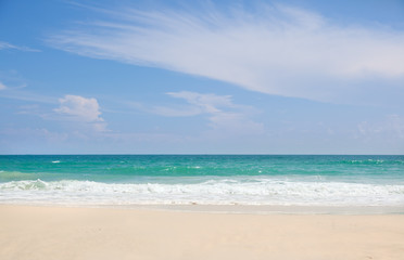 Fototapeta na wymiar beautiful tropical beach, turquoise water and white sand