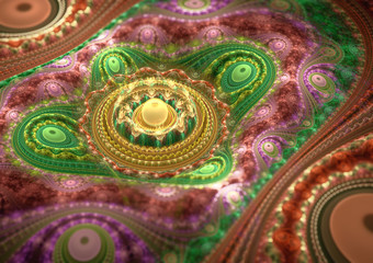Colorful  3D rendered fractal background