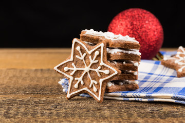 Christmas decoration with gingerbread cookies