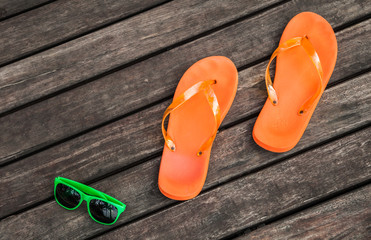 flip-flops and sunglasses