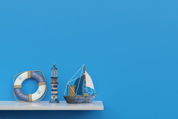 Souvenirs einer Kreuzfahrt auf Regal
