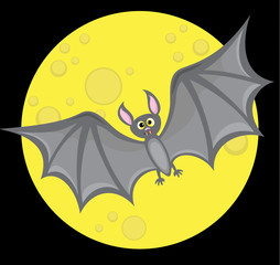 Bat against full moon
