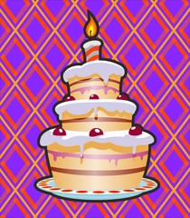 Cake with cream on background