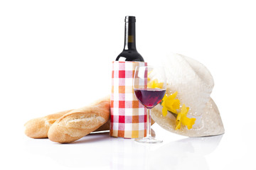 picnic with wine and slow food concept