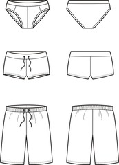 Vector illustration of men's swimming trunks