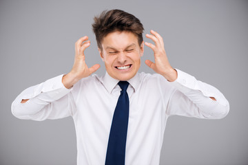 Angry irritated young man