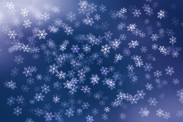 Colorful abstract background with snow flakes falling.