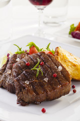 Grilled beef steak