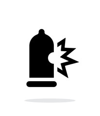 Condom bursting icon on white background.