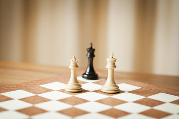 moving chess pieces on chessboard