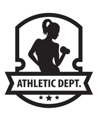 Emblem with Athletic Girl vector illustration, eps10
