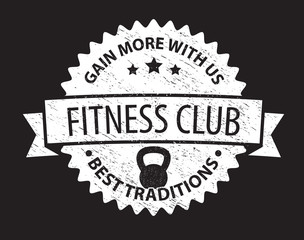fitness club sign dark vector illustration, eps10, easy to edit