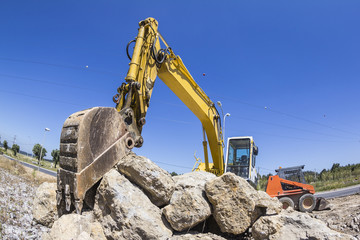 excavator on a construction site