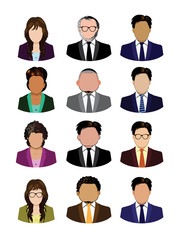 Set of business people icons isolated