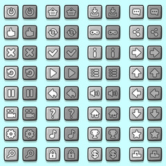 Stone game icons buttons, icons, interface