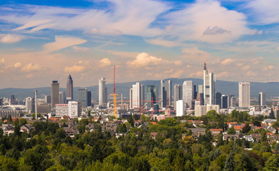 The City of Frankfurt, Germany, seen from the South