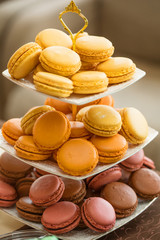 A macaron - sweet meringue-based confection