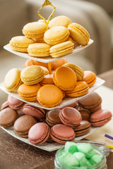 A macaron - sweet meringue-based confection