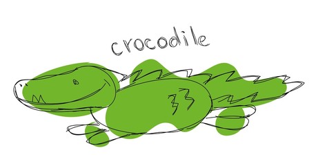 Детская рисунок крокодила