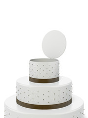 Big opened cake with surprise