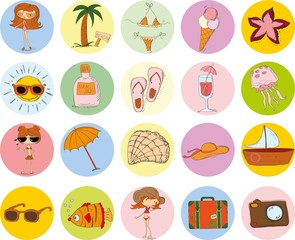 Набор каракули иконок, путешествия © virinaflora