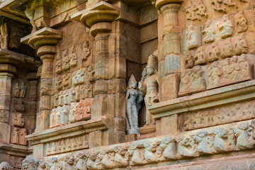 part of wall Great architecture ancient Gangaikonda Cholapuram T
