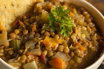 Homemade Brown Lentil Soup