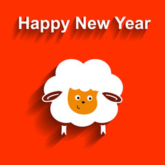 Symbol of 2015. Sheep,   element for New Year's design.
