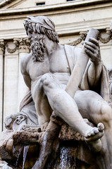 Statue of the god Zeus in Bernini's Fountain , Piazza Navona, Ro