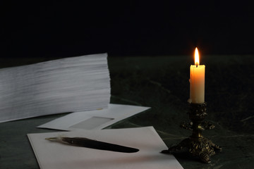 envelopes and candle